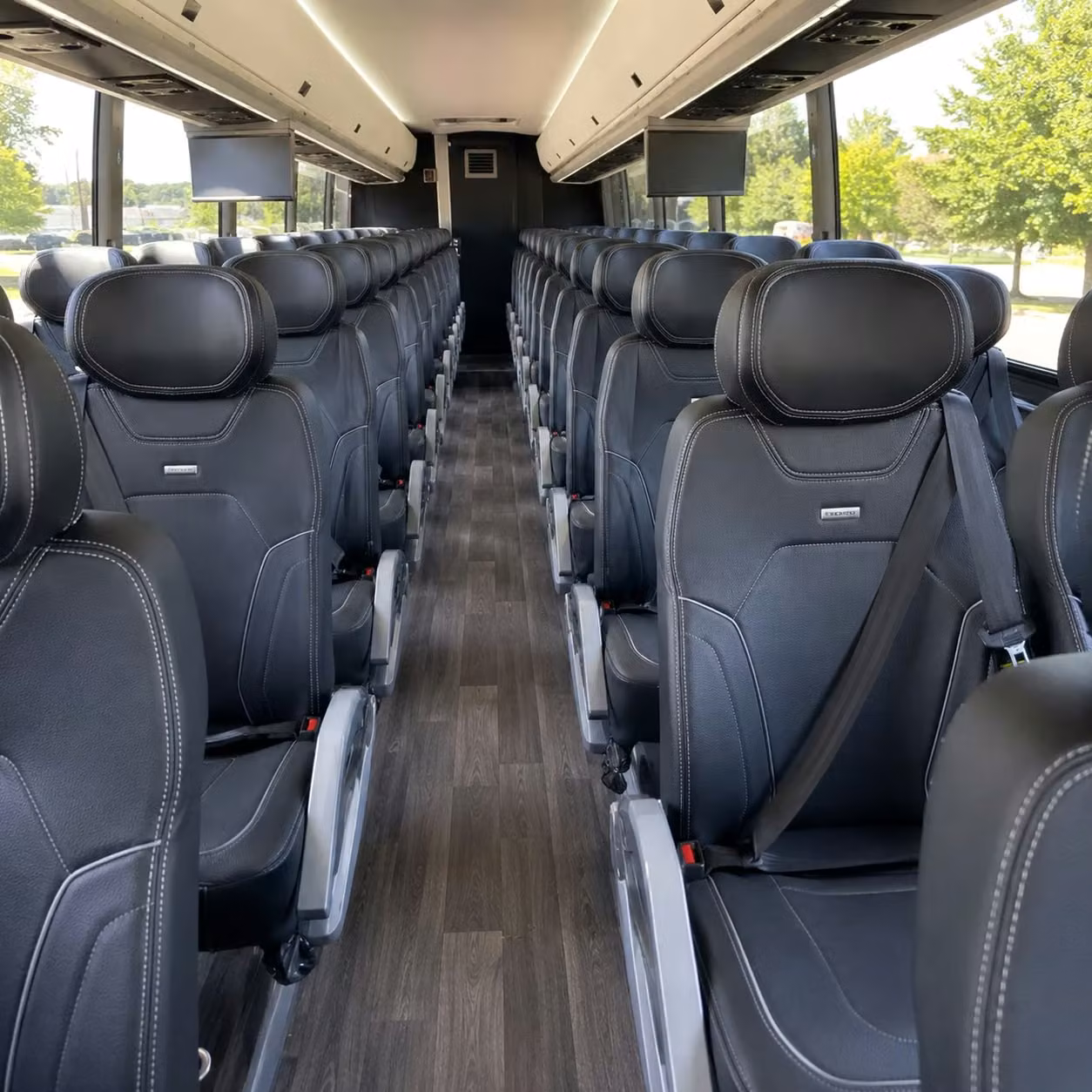 charter buses for large concert groups heading out of concord